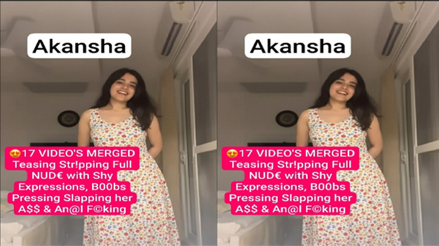 Desi NRI Girl Viral Teasing Stripping – Full Nude with Boobs Pressing – Slapping her Ass & Anal Fucking Video