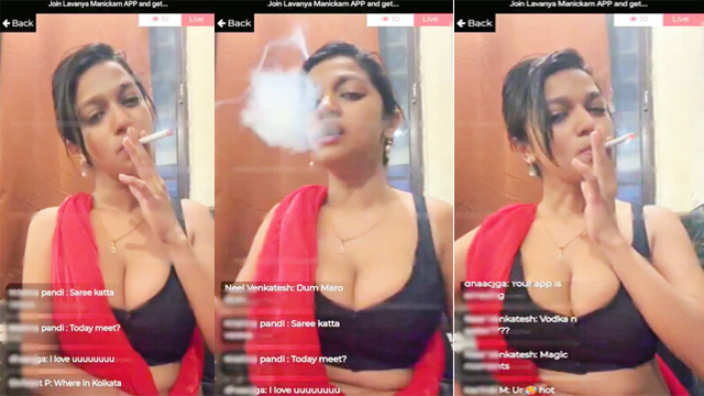 Model Lavanya Manickam – Smoking in Nude Live
